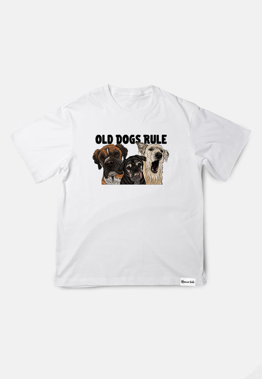 Old Dogs Rule White T-Shirt (A6)