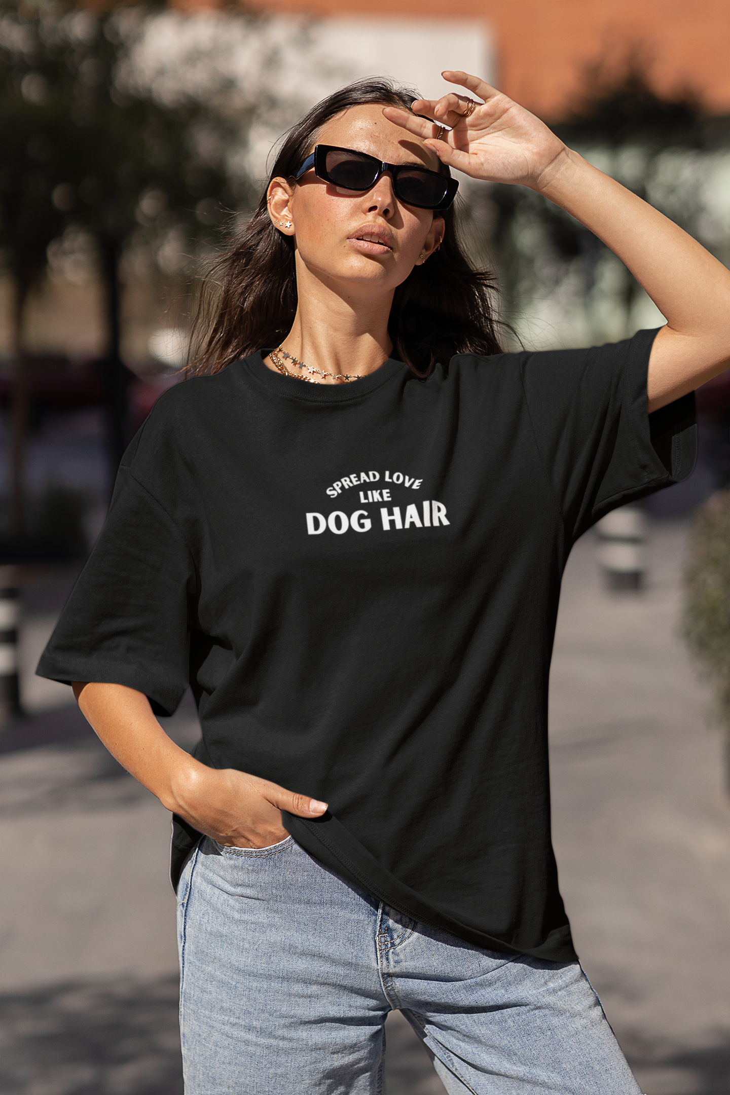 Spread Love Like Dog Hair Black Hoodie (A8)