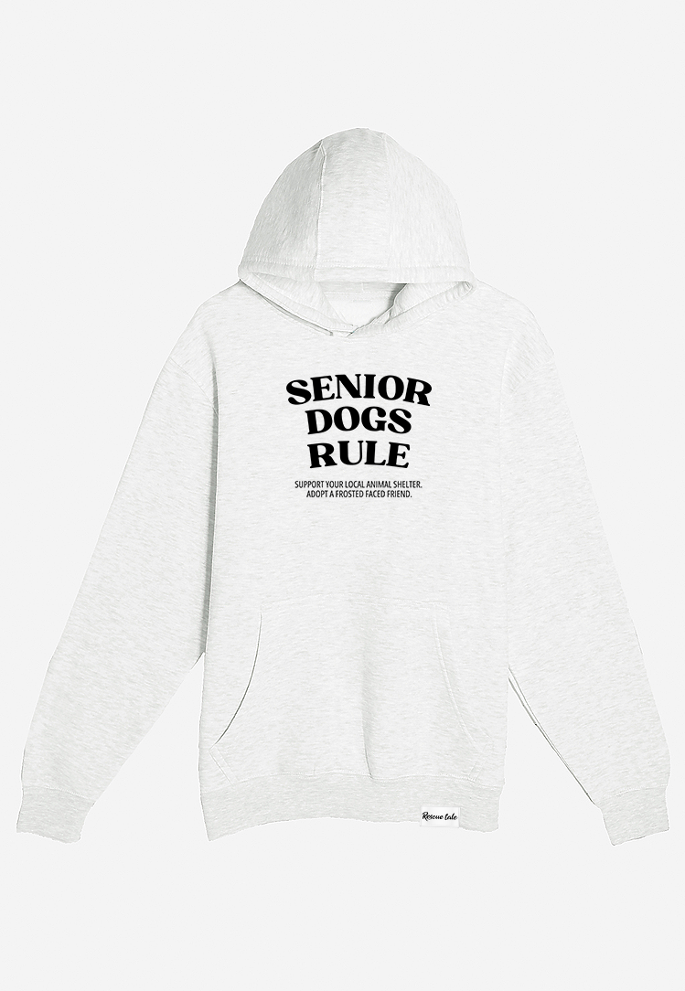 Senior Dogs Rule Oatmeal Heather Hoodie A2