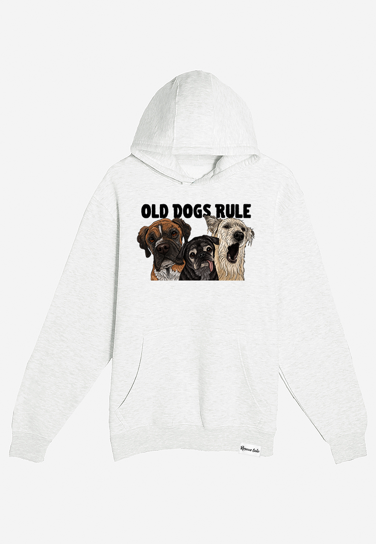 Old Dogs Rule Oatmeal Heather Hoodie (A6)