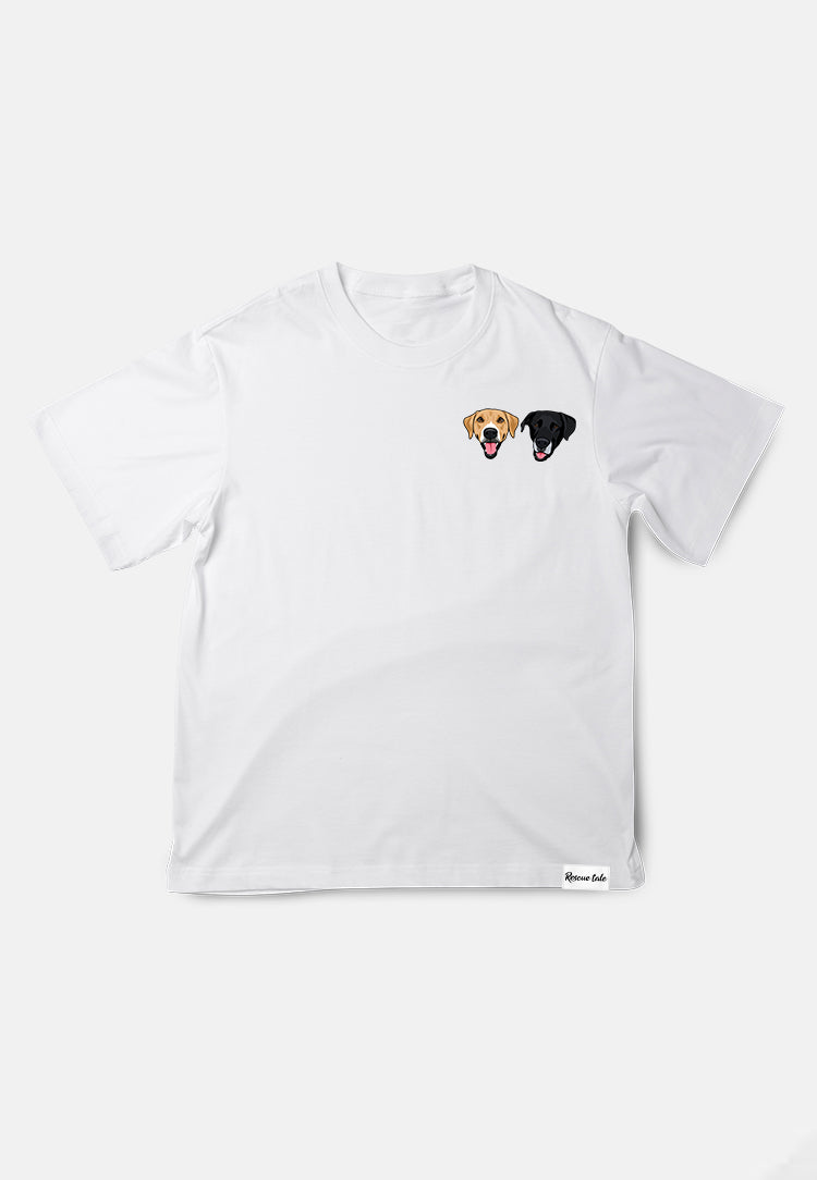 @Wobblyhannahtotherescue: Hannah and Coda Pocket Design White T-Shirt P6